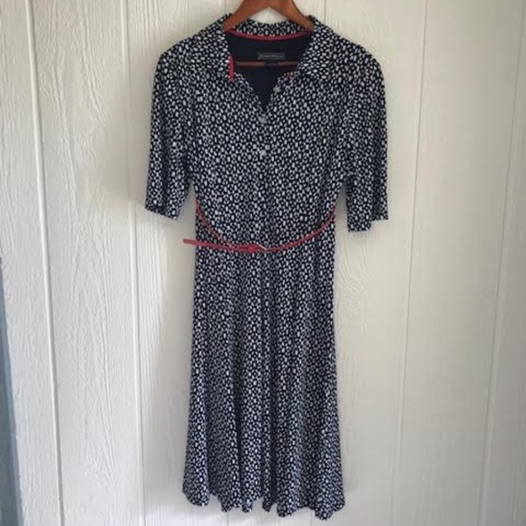 Jessica Howard Black and White Polka Dot Dress with Red Accents - Picture 1 of 7